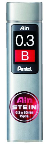 Pentel Ain STEIN C273 Feinmine, 15 Minen je Dose, 0.3 mm, Härtegrad B (1 Dose) von Pentel