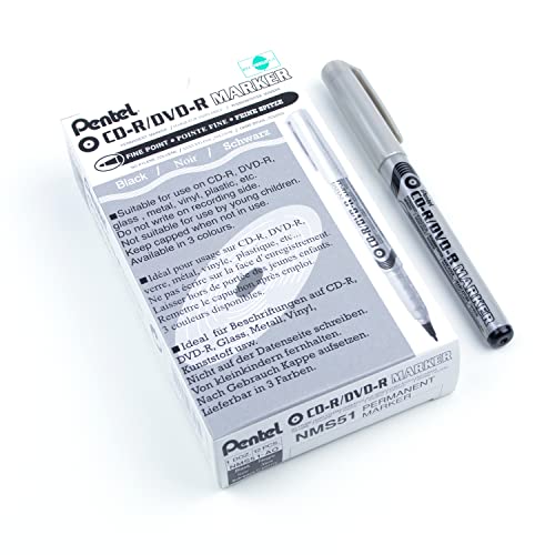 Pentel CD/DVD Permanentmarker, schwarze Tinte, 12 Stück Pentel CD/DVD Permanentmarker, schwarze Tinte, 12 Stück von Pentel