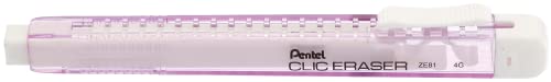 Pentel Clic Eraser ZE81 Radierer, rechteckig, nachfüllbar, violett, transparent, 12 Stück von Pentel