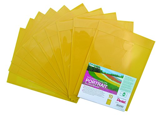 Pentel DCD64G Recycology Dokumenten-Umschlag Portrait aus 50% recyceltem PP, A4, Hochformat, 10 Stück, gelb Pentel DCD64G Recycology Dokumenten-Umschlag Portrait aus 50% recyceltem PP, A4, Hochformat, 10 Stück, gelb von Pentel