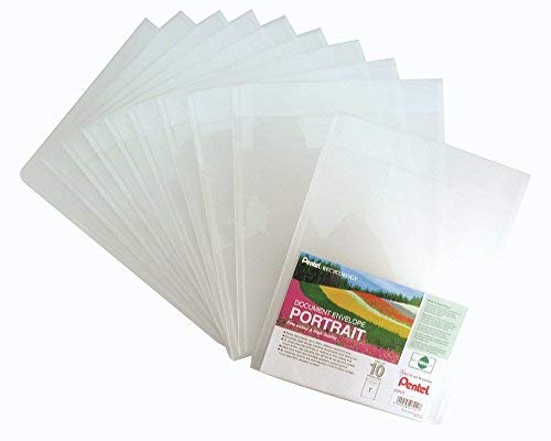 Pentel DCD64T Recycology Dokumenten-Umschlag Portrait aus 50% recyceltem PP, A4, Hochformat, 10 Stück, transparent Pentel DCD64T Recycology Dokumenten-Umschlag Portrait aus 50% recyceltem PP, A4, Hochformat, 10 Stück, transparent von Pentel