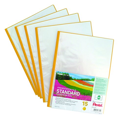 Pentel DCP3415G Recycology Präsentationshefter Standard aus 50% recyceltem PP, A4, 15 Taschen, 5 Stück, gelb Pentel DCP3415G Recycology Präsentationshefter Standard aus 50% recyceltem PP, A4, 15 Taschen, 5 Stück, gelb von Pentel
