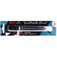 Pentel Dual Metallic Brush XGFH-DAX Brush-Pen schwarz, 1 St. von Pentel