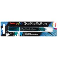 Pentel Dual Metallic Brush XGFH-DDX Brush-Pen grün, 1 St. von Pentel