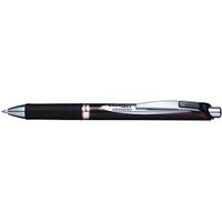 Pentel ENERGEL BLP77 Gelschreiber schwarz/silber 0,35 mm, Schreibfarbe: rot, 1 St. von Pentel