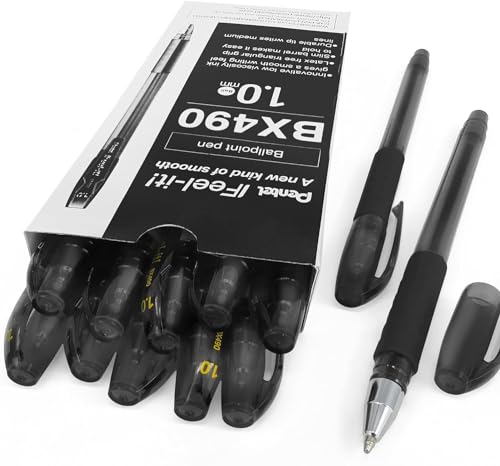 Pentel - Feel-It! - Ergonomischer Kugelschreiber, 1,0 mm, BX490, 12 Stück, Schwarz Pentel - Feel-It! - Ergonomischer Kugelschreiber, 1,0 mm, BX490, 12 Stück, Schwarz von Pentel