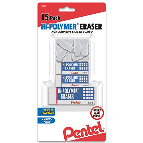 Pentel Hi-Polymer-Radiergummi, Weiß, sortiert, 15 Stück Pentel Hi-Polymer-Radiergummi, Weiß, sortiert, 15 Stück von Pentel
