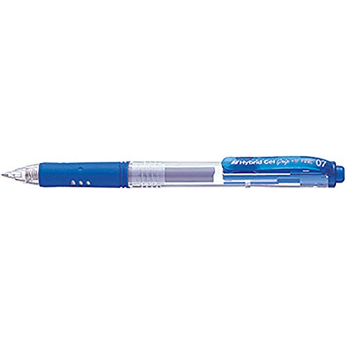 Pentel Hybrid Gel-Grip S) – Gel-Kugelschreiber (Retractable Gel Pen, Blau, Transparent, Medium, 0,7 mm, Metall) von Pentel