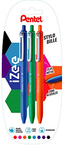 Pentel IZee Kugelschreiber, einziehbar, mit Metallclip Blister de 3 Blau/Grün/Orange. Pentel IZee Kugelschreiber, einziehbar, mit Metallclip Blister de 3 Blau/Grün/Orange. von Pentel