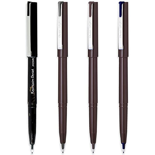 Pentel JM20 Stylo Einweg-Füllfederhalter, Schwarz, Grau, Sepia & Marineblau, 4 Stück Pentel JM20 Stylo Einweg-Füllfederhalter, Schwarz, Grau, Sepia & Marineblau, 4 Stück von Pentel