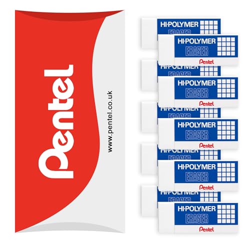 Pentel - Hi-Polymer Jumbo Radiergummis aus Kunststoff - Weiß (10) von Pentel