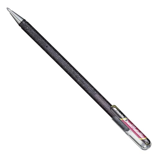 Pentel K110-DAX Dual Metallic Hybrid Dual Metallic Gelroller, Glitzer Gel, 1 Stück, schwarz/rot 2 verschiedene Farb-Effekte auf hellem/dunklem Papier schwarz+metallic rot Pentel K110-DAX Dual Metallic Hybrid Dual Metallic Gelroller, Glitzer Gel, 1 Stück, schwarz/rot 2 verschiedene Farb-Effekte auf hellem/dunklem Papier schwarz+metallic rot von Pentel