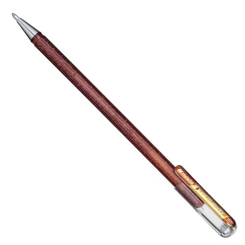 Pentel K110-DFX Dual Metallic Hybrid Dual Metallic Gelroller, Glitzer Gel, 1 Stück, orange/gelb 2 verschiedene Farb-Effekte auf hellem/dunklem Papier orange+metallic gelb von Pentel