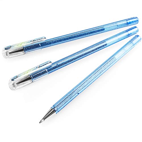 Pentel K110-DMNX Hybrid Dual Metallic Gelroller - Glitzer Gel - Schreibfarbe blaugrau/metallic blau & silber, Strichstärke 0,5mm, 1 Stück blaugrau/met. blau & silber Pentel K110-DMNX Hybrid Dual Metallic Gelroller - Glitzer Gel - Schreibfarbe blaugrau/metallic blau & silber, Strichstärke 0,5mm, 1 Stück blaugrau/met. blau & silber von Pentel