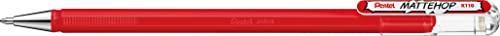 Pentel K110-VBX Mattehop Gel-Tintenroller mit hochdeckender Tinte in mattem Finish, Modell mit Kappe, 1 Stück, rot Pentel K110-VBX Mattehop Gel-Tintenroller mit hochdeckender Tinte in mattem Finish, Modell mit Kappe, 1 Stück, rot von Pentel