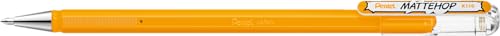 Pentel K110-VF2X Mattehop Gel-Tintenroller mit hochdeckender Tinte in mattem Finish, Modell mit Kappe, 1 Stück, gelb-orange Pentel K110-VF2X Mattehop Gel-Tintenroller mit hochdeckender Tinte in mattem Finish, Modell mit Kappe, 1 Stück, gelb-orange von Pentel