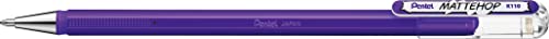 Pentel K110-VVX Mattehop Gel-Tintenroller mit hochdeckender Tinte in mattem Finish, Modell mit Kappe, 1 Stück, violett Pentel K110-VVX Mattehop Gel-Tintenroller mit hochdeckender Tinte in mattem Finish, Modell mit Kappe, 1 Stück, violett von Pentel