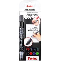 Pentel MAXIFLO Flex-Feel Set Whiteboard-Marker farbsortiert 2,0 - 5,0 mm, 1 Set von Pentel