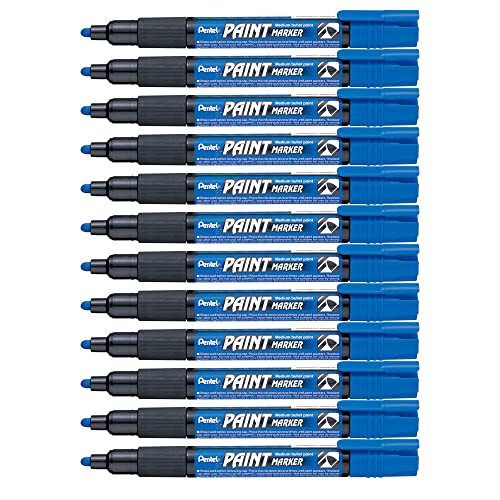 Pentel MMP20-CO Permanent-Marker 2,0 mm Rundspitze Lackmarker, 12 Stück, blau von Pentel