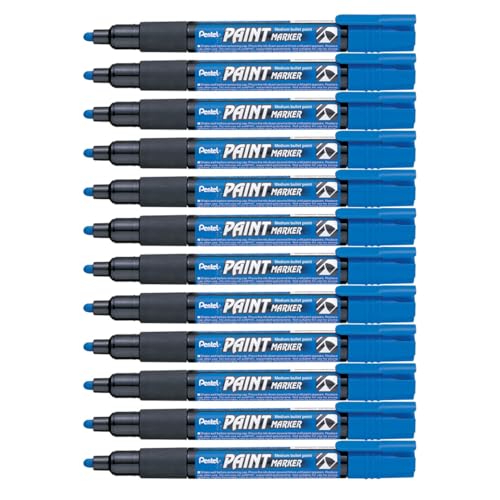 Pentel MMP20-CO Permanent-Marker 2,0 mm Rundspitze Lackmarker, 12 Stück, blau von Pentel