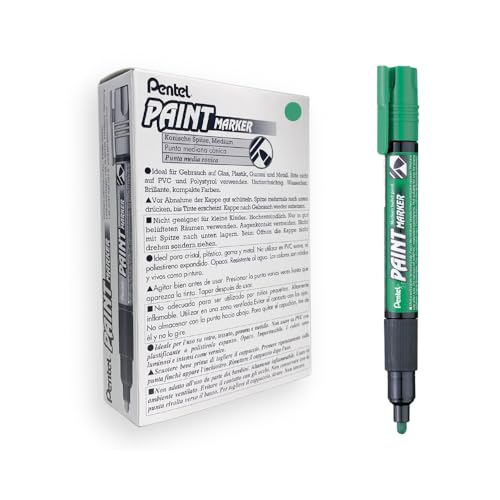 Pentel MMP20-DO Permanent-Marker 2,0 mm Rundspitze Lackmarker, 12 Stück, grün von Pentel