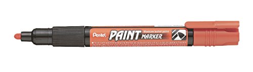 Pentel MMP20-FO Permanent-Marker 2,0 mm Rundspitze Lackmarker, 12 Stück, orange von Pentel
