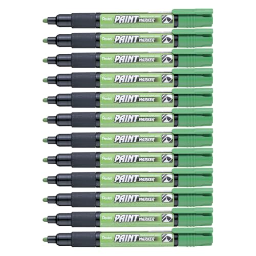 Pentel MMP20-KO Permanent-Marker 2,0 mm Rundspitze Lackmarker, 12 Stück, hellgrün von Pentel