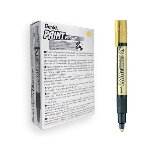 Pentel MMP20-XO Permanent-Marker 2,0 mm Rundspitze Lackmarker, 12 Stück, gold von Pentel