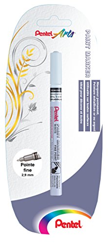 Pentel MSP10x1 W Permanentmarker, feine Spitze, Weiß von Pentel