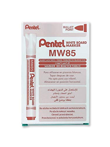 Pentel MW85/4 Marker für Whiteboard konische Spitze Durchschnitt Lot de 12 rot von Pentel