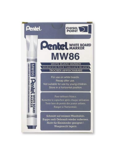 Pentel MW86-CE Marker mit Keilspitze, 4,5 mm, Blau, 12 Stück von Pentel