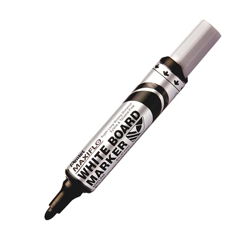 Pentel MWL5M-AO Whiteboard Marker Maxiflo mit Pumpsystem Rundspitze, 2.5 mm, 1 Stück, schwarz von Pentel