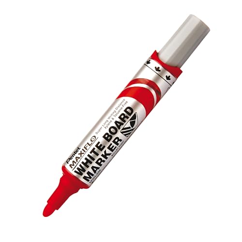 Pentel MWL5M-BO Whiteboard Marker Maxiflo mit Pumpsystem Rundspitze, 2.5 mm, 1 Stück, rot Pentel MWL5M-BO Whiteboard Marker Maxiflo mit Pumpsystem Rundspitze, 2.5 mm, 1 Stück, rot von Pentel