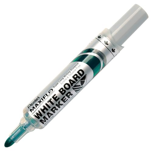 Pentel MWL5M-DO Whiteboard Marker Maxiflo mit Pumpsystem Rundspitze, 2.5 mm, 1 Stück, grün von Pentel