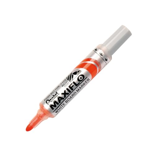 Pentel MWL5M-F Whiteboard Marker Maxiflo mit Pumpsystem Rundspitze, 2.5 mm, 1 Stück, orange von Pentel