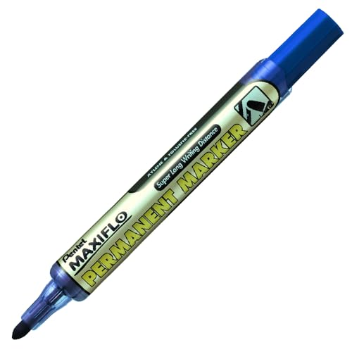 Pentel Maxiflo Permanentmarker, mittlere Rundspitze, blaue Tinte, 12 Stück Pentel Maxiflo Permanentmarker, mittlere Rundspitze, blaue Tinte, 12 Stück von Pentel