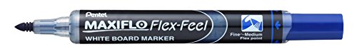 Pentel MWL5SBF-CX Maxiflo Flex-Feel Whiteboard-Marker, 12 Stück Blau von Pentel