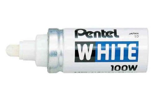 Pentel Marker, permanent, Weiß, X100 W Rundspitze, 2,9 mm, 3 Stück von Pentel