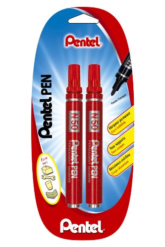 Pentel Marker Permanent konische Spitze Blister de 2 rot von Pentel