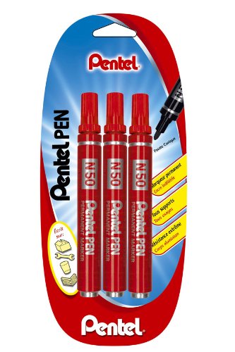 Pentel Marker Permanent konische Spitze Blister de 3 rot Pentel Marker Permanent konische Spitze Blister de 3 rot von Pentel
