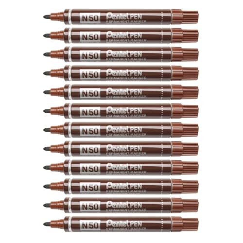 Pentel Marker Permanent konische Spitze Lot de 12 braun von Pentel