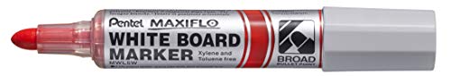 Pentel Maxiflo MWL5W-BX-Whiteboard-Marker, extra breit, konisch, Rot, 12 Stück von Pentel