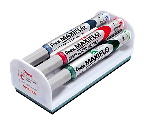 Pentel Maxiflo Whiteboard Fine Bullet Tip Whiteboard Marker – sortiert (Packung mit 4) von Pentel