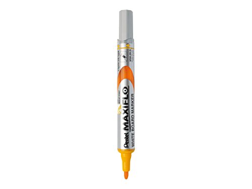 Pentel Maxiflo Whiteboard Whiteboard Marker, feine Rundspitze gelb Tinte (Packung mit 4) von Pentel