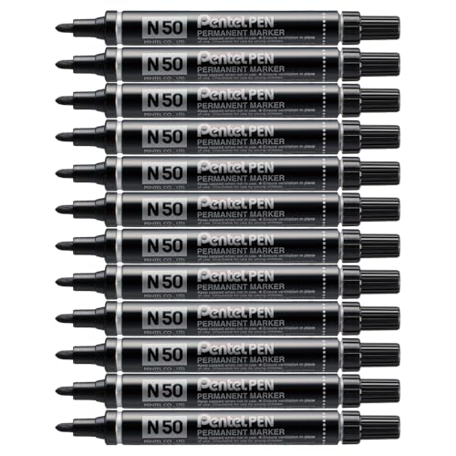 Pentel N50 Permanentmarker Rundspitze 1,5-2 mm Strichbreite 12 Stück schwarz Pentel N50 Permanentmarker Rundspitze 1,5-2 mm Strichbreite 12 Stück schwarz von Pentel