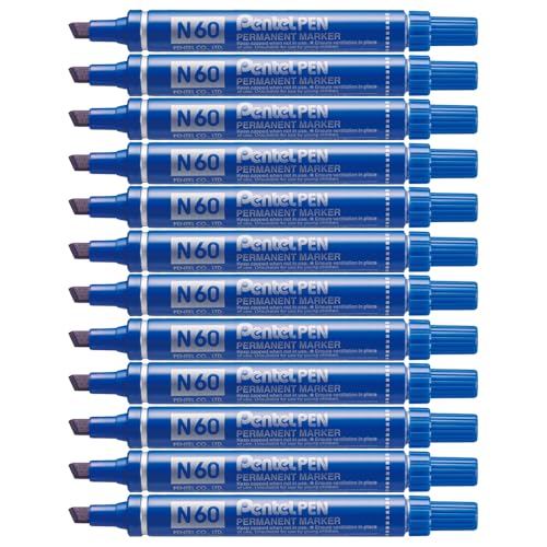Pentel N60 Permanentmarker Keilspitze 1,5-2 mm Strichbreite 12 Stück blau Pentel N60 Permanentmarker Keilspitze 1,5-2 mm Strichbreite 12 Stück blau von Pentel