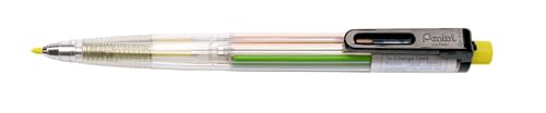 Pentel PH158ST1 Druckbuntstift, 8 bunte Schreib- und Zeichenfarben in einem Stift, transparente Gehäuse, nachfüllbar, 2,0mm Strich, 1 Stück von Pentel