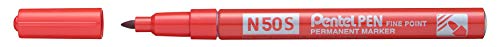 Pentel Pen N50S-B Permanentmarker, Aluminiumgehäuse, 1,0mm, rot von Pentel