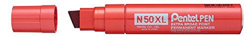 Pentel Pen N50XL-B Permanentmarker, Aluminiumgehäuse, rot von Pentel