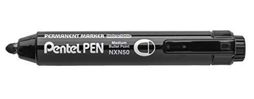 Pentel Pen NXN50-AX Permanentmarker, einziehbar, mittlere Spitze, Schwarz von Pentel